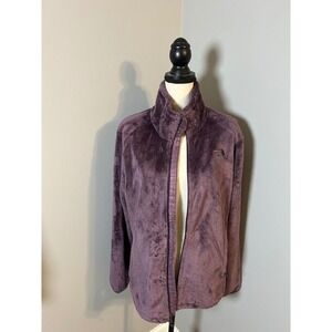 The North Face Womens XL Plush Fleece Full Zip Jacket Purple
